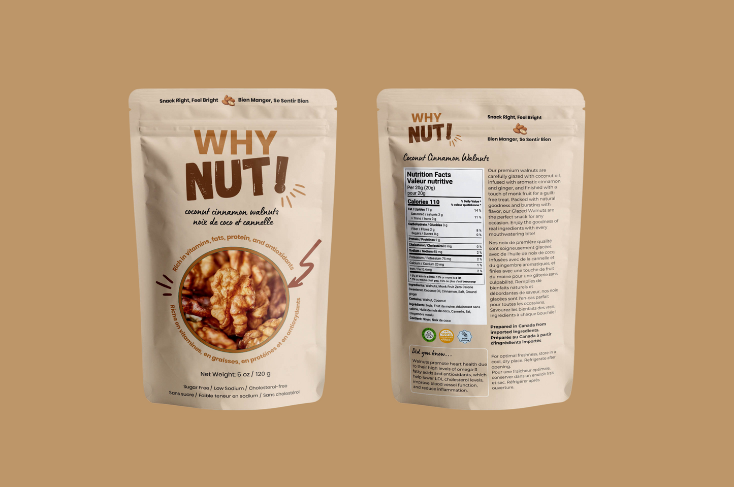 Coconut Cinnamon Walnuts - Pack of 4 & 6